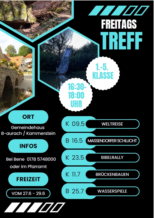 2025 05 bis 07 Freitagstreff Plakat
